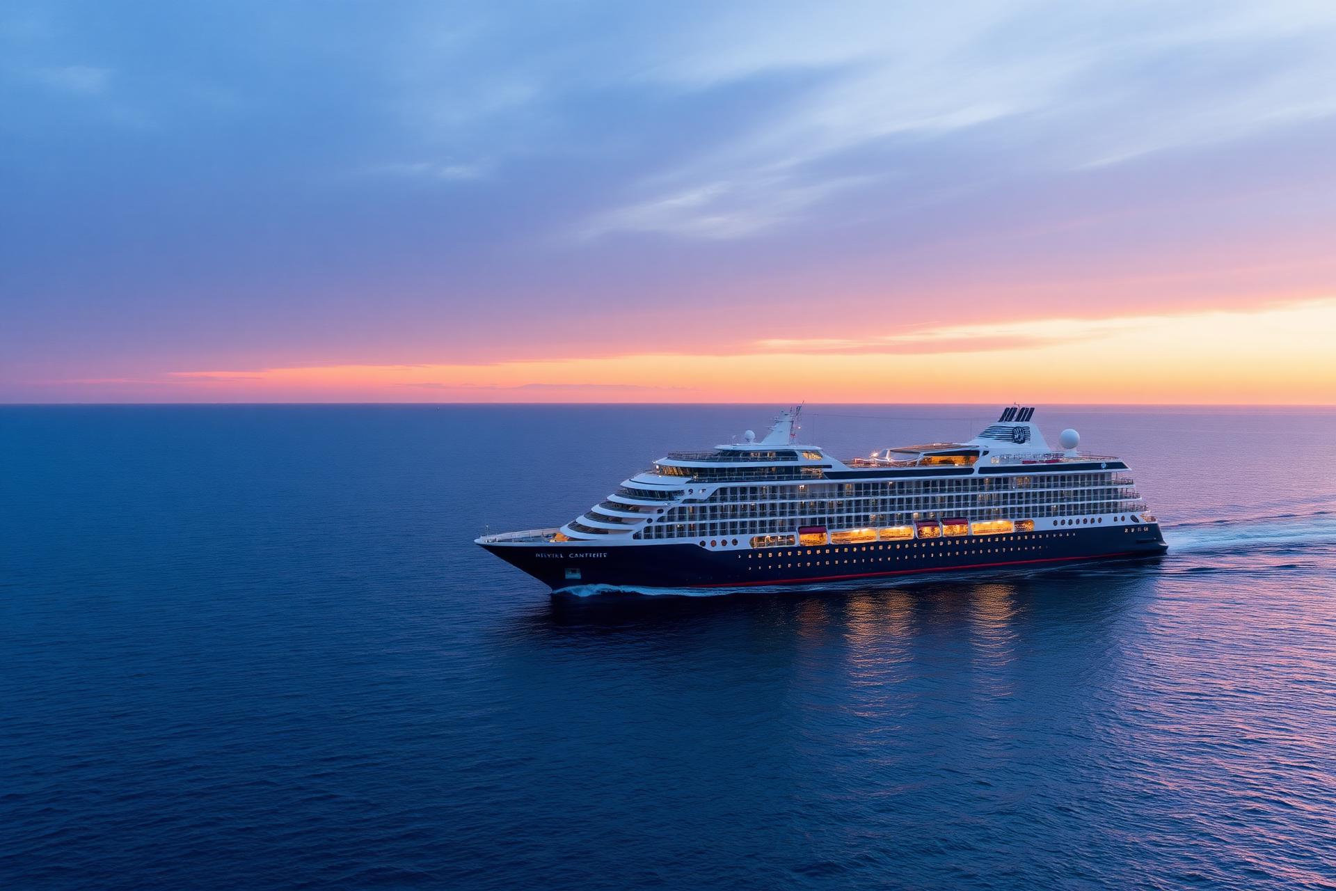Crociera su misura Ospitaletto – nave da crociera sul mare al tramonto